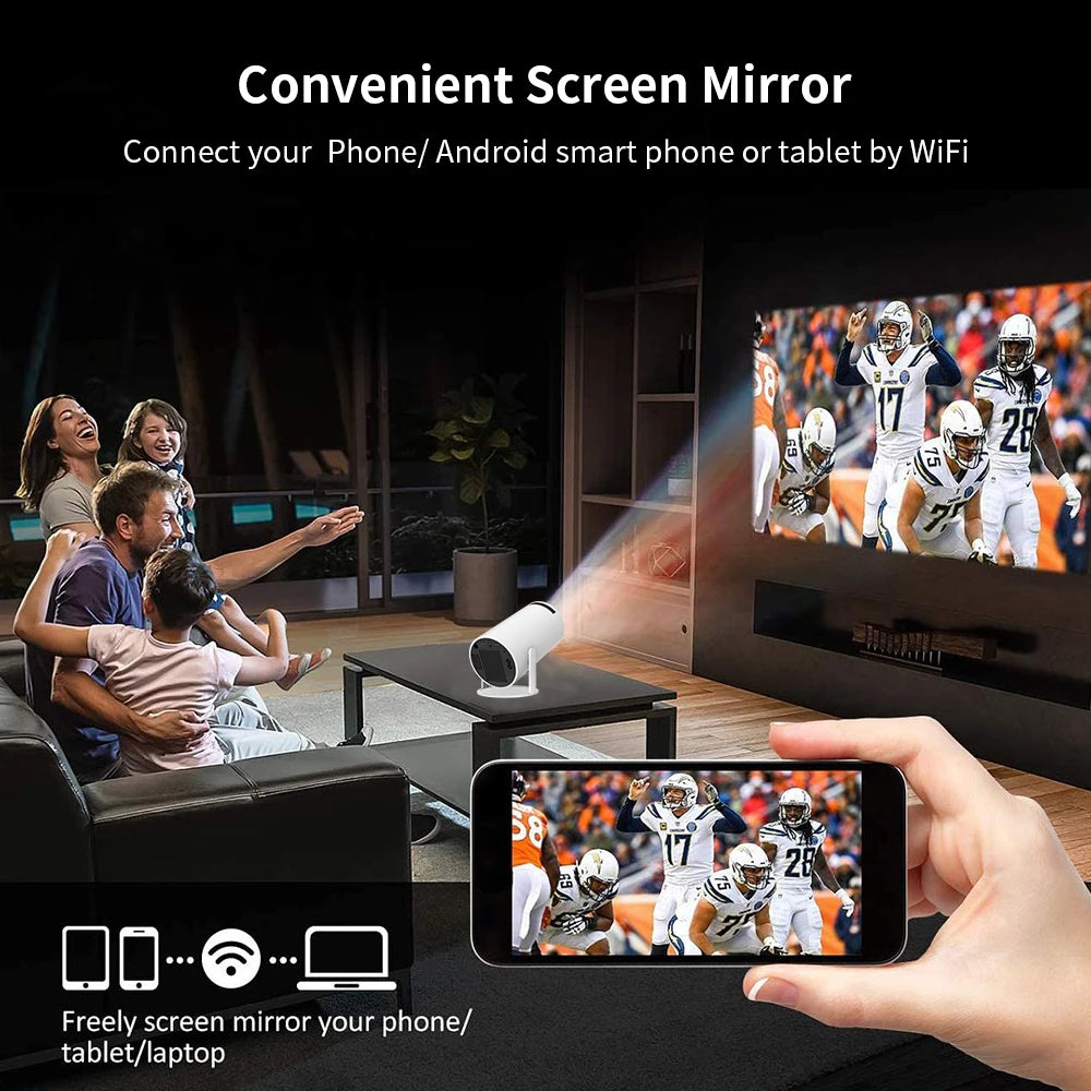 Yinzam New HY300 Pro Android 12 Projector, Home Video 1080p Projector With 2GB RAM 16GB ROM 260 ANSI Lux HY 300 Plus Proyector